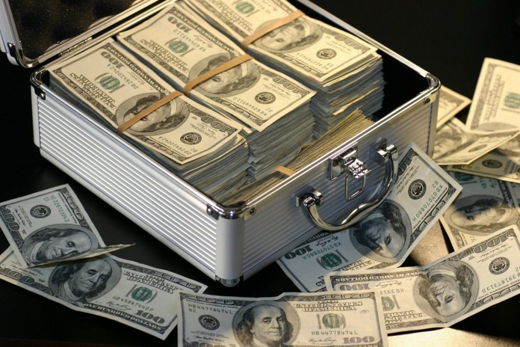 money stored in a drawer